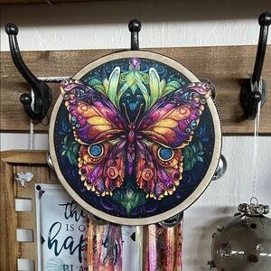 Colorful Butterfly Tambourine